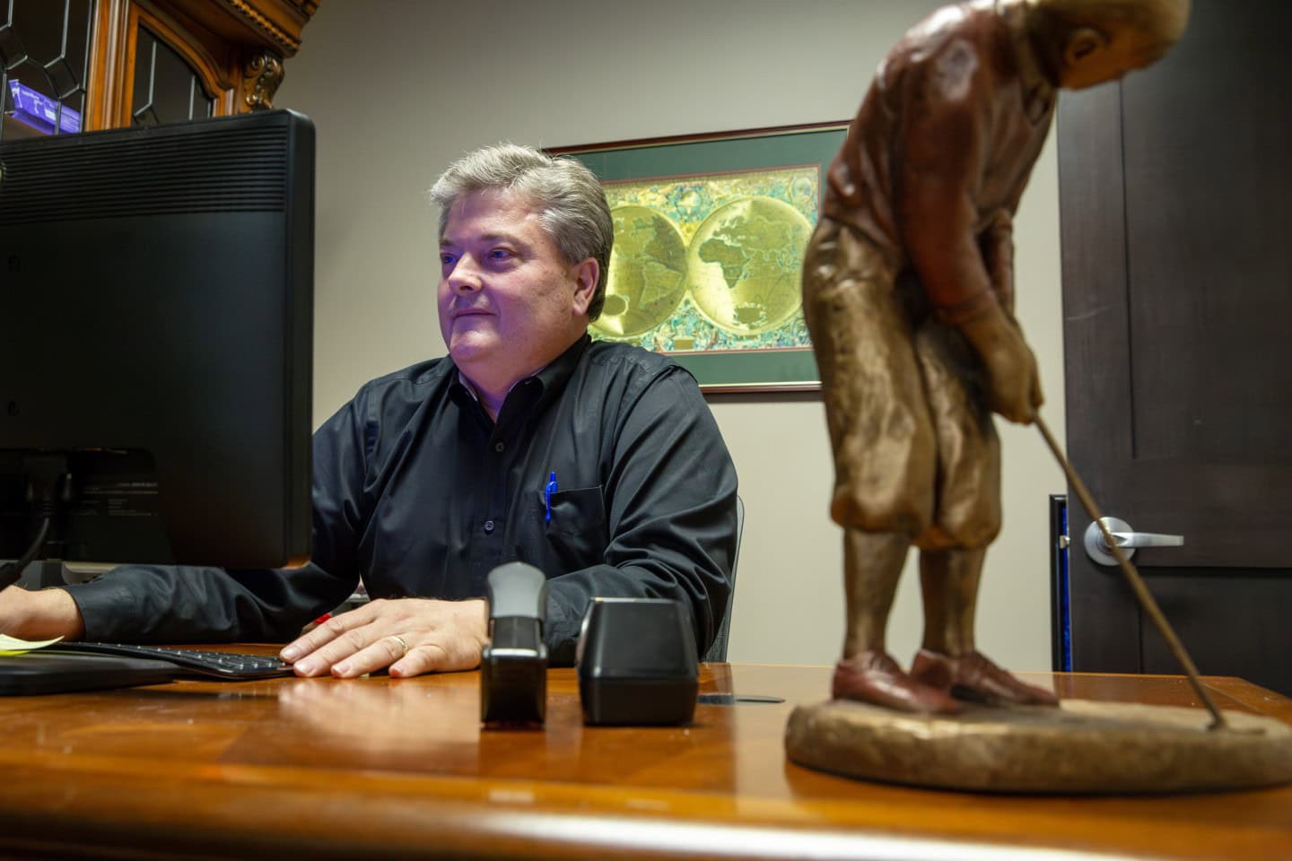 orthodontist at his desk